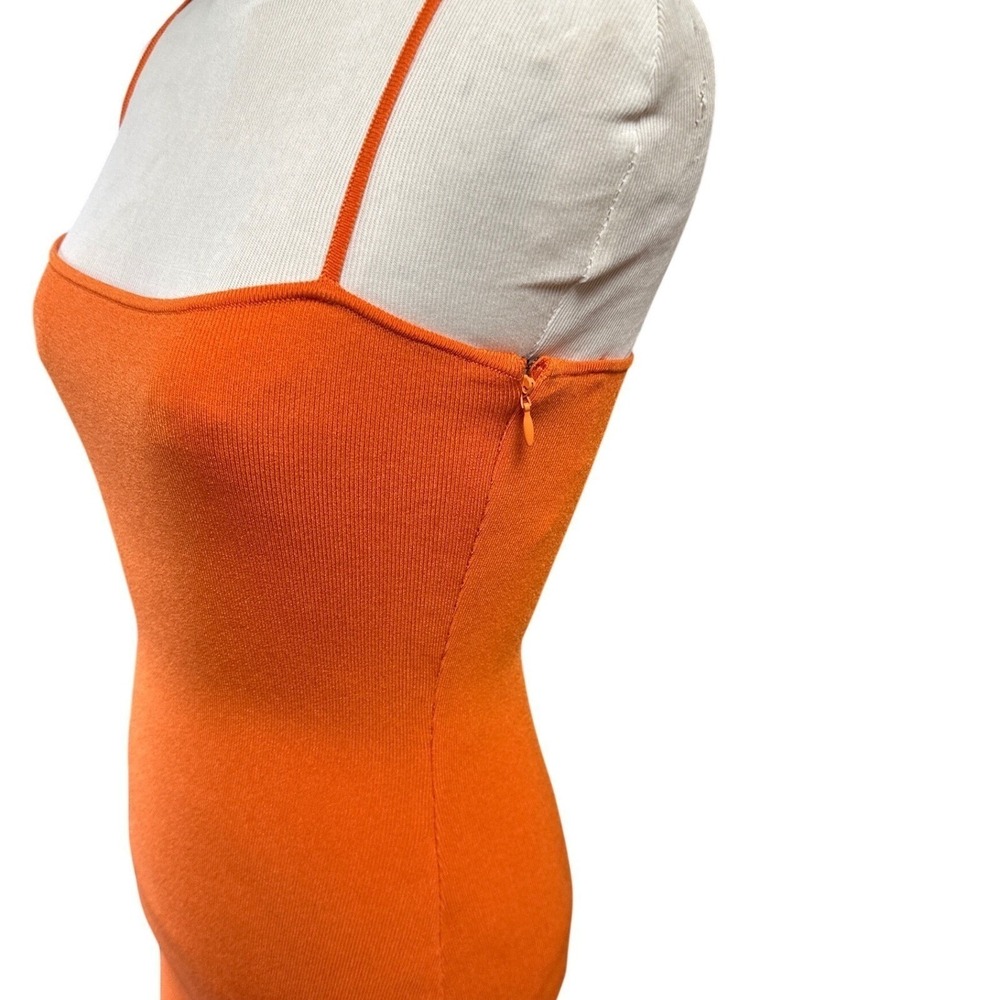 Michael Kors Orange Ribbed Knit Mini Dress Matching Briefs Y2K Resort XS - Picture 4 of 8